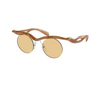 Prada PR A24S 13S80E Woman Sunglasses Injected Brown Yellow Round Normal