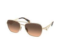 Prada PR A50S ZVN50C Woman Sunglasses Metal Gold Brown Pillow Normal Shaded