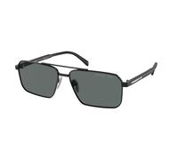Prada PR A57S 1AB5Z1 Man Sunglasses Steel Black Grey Squared Polarized