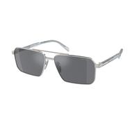 Prada PR A57S 1BC175 Man Sunglasses Steel Silver Grey Squared Normal Flash