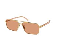 Prada PR A57S 5AK07V Man Sunglasses Steel Gold Orange Squared Normal