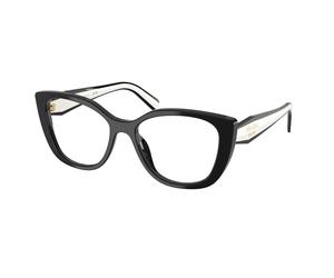 Prada PR B04V 16K1O1 Woman Optical frames Acetate Black Transparent Cat Eye Normal