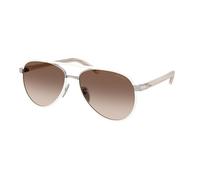 Prada Woman PR B57S 23E10S Sunglasses Steel Silver Brown Pilot Normal Shaded