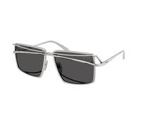 Prada PR C55S 28C08Z Man Sunglasses Metal Silver Grey Geometric Normal