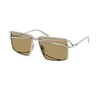 Prada PR C55S 28C70G Man Sunglasses Metal Silver Green Geometric Normal