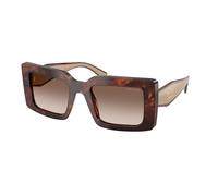 Prada PR D01S 00K10S Woman Sunglasses Acetate Turtle Brown Squared Normal Nuanced