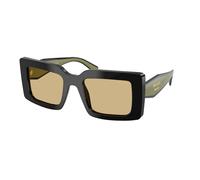 Prada PR D01S 03K10R Woman Sunglasses Acetate Black Yellow Squared Normal