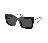 Prada PR D01S 20G08Z Woman Sunglasses Acetate Black Grey Squared Normal