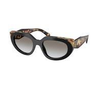 Prada PR D02S 0CD80L Woman Sunglasses Acetate Black Grey Round Normal Nuanced