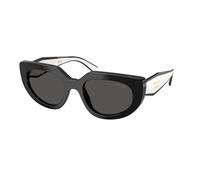 Prada PR D02S 20G08Z Woman Sunglasses Acetate Black Grey Round Normal