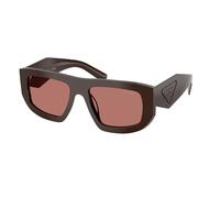 Prada PR D04SU 27I80W Woman Sunglasses Acetate Brown Bordeaux Geometric Normal