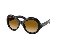 Prada PR D08SU 16K10X Woman Sunglasses Acetate Black Yellow Round Normal Nuanced