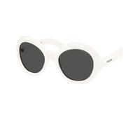 Prada PR D08SU 17K08Z Woman Sunglasses Acetate White Grey Round Normal