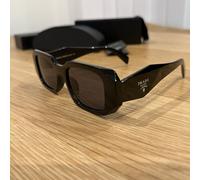 Prada Woman Prada PR 17WS 1AB5S0 Sunglasses Acetate Black Grey Squared Normal
