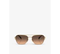 Prada Prada Pr A50S Aviator-Frame Tortoiseshell Metal Sunglasses Gold