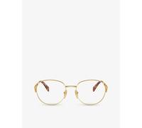 Prada Prada Pr A50V Round-Frame Metal Eyeglasses Gold