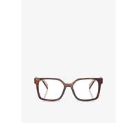 Prada Prada Pr B03V Rectangle-Frame Acetate Optical Glasses Brown