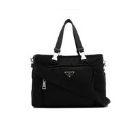 Prada Re-Nylon logo plaque pet carrier - Black One Size