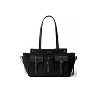 Prada Route large canvas and leather tote bag - Black OS