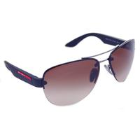 PRADA SPORT 55YS 5AV02P 64mm Mens Large Square Sunglasses GUNMETAL BROWN BLACK