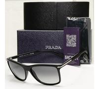 Prada Sunglasses Black Gradient Smoke Square Silver PR10OS SPR 10O 1BO-3M1