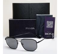 Prada Sunglasses Pilot Glass Lens Polarized Black Grey SPR 64X 1AB-08G 60mm