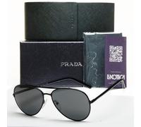 Prada Sunglasses Pilot Small Unisex Black Dark Grey SPR 66X PR66XS 1AB-5S0