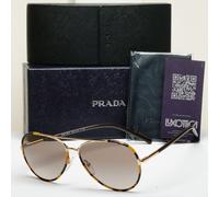 Prada Sunglasses Pilot Small Unisex Brown Gold Tortoise SPR 66X PR66XS 7S0-1X1