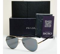 Prada Sunglasses Pilot Small Unisex Polarized Gold Black SPR 66X PR66XS ZVN-5Z1