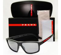 Prada Sunglasses Polarized Silver Mirror Grey Rubber PS02XS SPS 02X UFK-07H