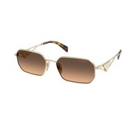 Prada PR A51S ZVN50C Woman Sunglasses Steel Gold Brown Geometric Normal Shaded