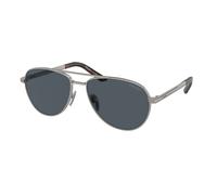Prada Man PR A54S 7CQ09T Sunglasses Metal Grey Grey Pilot Normal