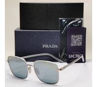 Prada Sunglasses Silver Mirror Large Square Oversized PR55YS SPR 55Y 1BC-02R
