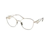 Prada Woman PR 52ZV ZVN1O1 Optical frames Steel Gold Transparent Geometric Normal