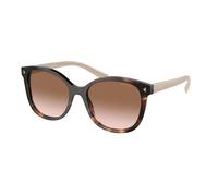 Prada Woman PR 22ZS 07R0A6 Sunglasses Acetate Turtle Brown Squared Normal Shaded