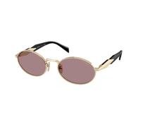 Prada Woman PR 65ZS ZVN20I Sunglasses Metal Gold Brown Round Normal