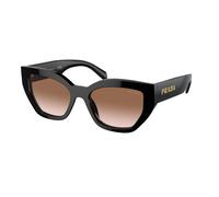 Prada Woman Prada PR A09S 1AB0A6 Sunglasses Acetate Black Brown Butterfly Normal Shaded