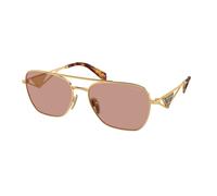 Prada Woman PR A50S 5AK08M Sunglasses Metal Gold Violet Pillow Normal