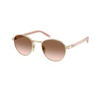 Prada Woman PR B52S ZVN0A6 Sunglasses Metal Gold Brown Pantos Normal Shaded