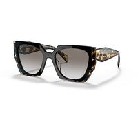 Prada Woman PR 15WS 3890A7 Sunglasses Acetate Black Grey Squared Normal Shaded
