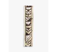 Prada Womens Black Geometric Lettered-logo Printed Twill Scarf 1 Size