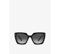 Prada Womens Black Pr 23zs Square-frame Acetate Sunglasses 1.8cm
