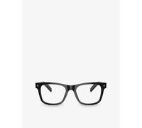 Prada Womens Black Pra13v Square-frame Acetate Optical Glasses