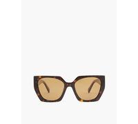 Prada Womens Brown Pr 15ws Rectangle-frame Tortoiseshell-effect Acetate Sunglasses