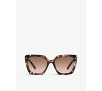 Prada Womens Brown Pr 23zs Branded-arm Square-frame Acetate Sunglasses