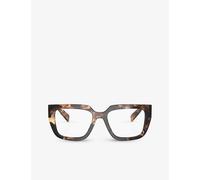 Prada Womens Brown Pr A03v Square-frame Tortoiseshell Acetate Eye Glasses