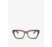 Prada Womens Brown Pr A06v Square-frame Acetate Optical Glasses