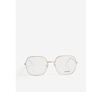 Prada Womens Gold Pr56wv Square-frame Metal Glasses 5cm