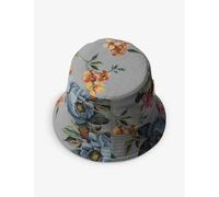 Prada Womens Gold/silver Reversible Printed Cotton Bucket Hat M