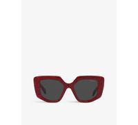 Prada Womens Grey Pr 14zs Square-frame Acetate Sunglasses 14.5cm